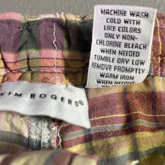 Kim Rogers Bermuda Shorts Patchwork Plaid 100% Cotton Womens Size 16 Multicolor - Picture 9 of 9